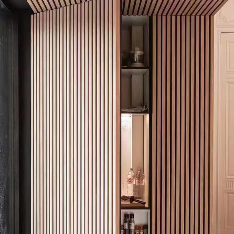 Painéis de absorção de som de fibra de poliéster de madeira adequados para hotéis e escritórios, com designs gráficos personalizados anexados Painéis de absorção de som de fibra de poliéster de madeira adequados para hotéis e escritórios, com designs gráficos personalizados anexados