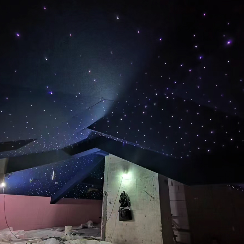 Painéis acústicos de fibra óptica coloridos de cor sólida para hotéis modernos controle remoto luz ambiente estrela estiramento de calor design gráfico Painéis acústicos de fibra óptica coloridos de cor sólida para hotéis modernos controle remoto luz ambiente estrela estiramento de calor design gráfico