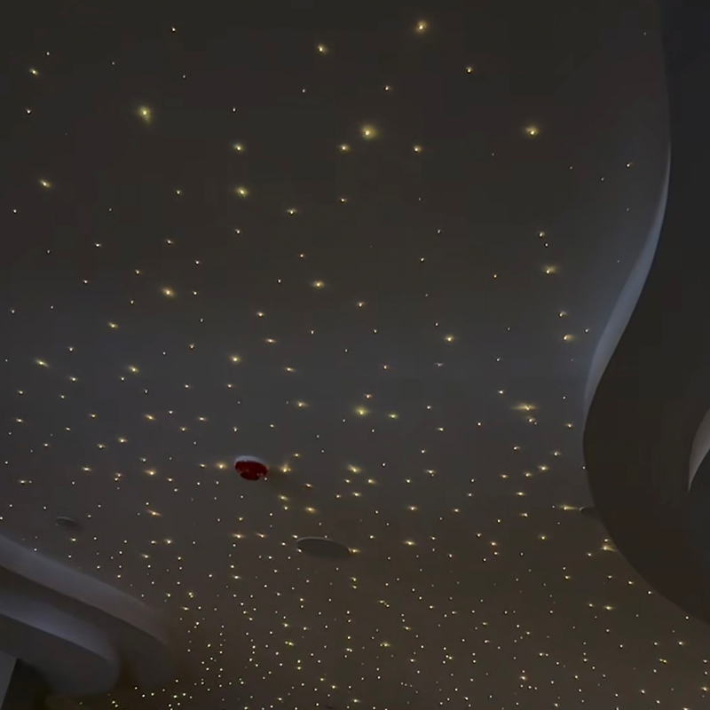 Painéis de teto claros da estrela da luz do RGB da fibra ótica do estilo moderno gesso de 7 cores para a sala de visitas