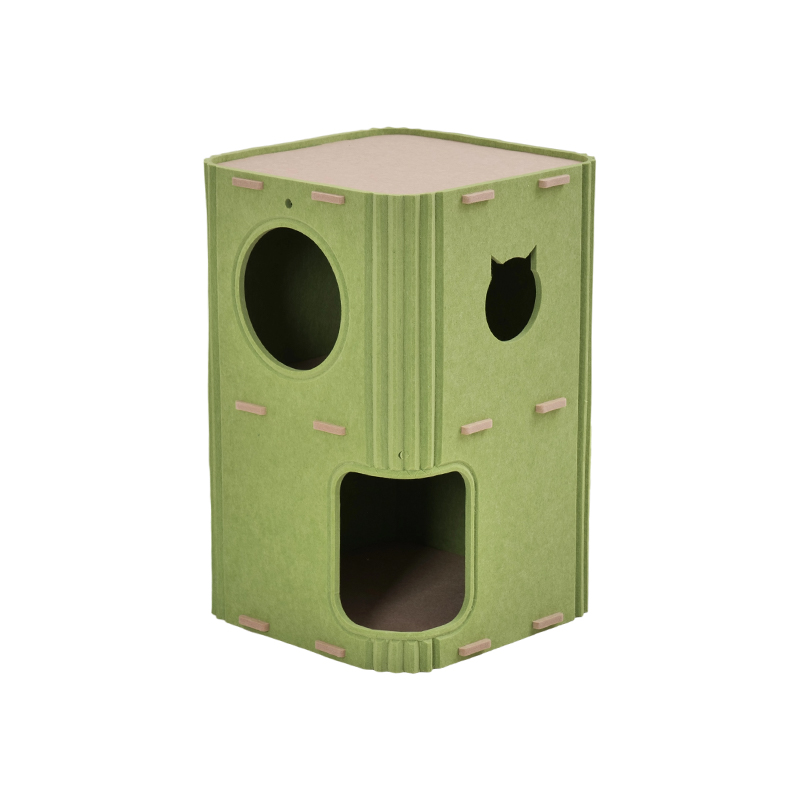 Cama de gato com painel acústico ecológico, design moderno com recursos de redução de ruído de absorção de som, fácil instalação, superfície que adora arranhões para gatos, materiais não poluentes, retiro aconchegante para animais de estimação, ideal para felinos sensíveis ao ruído, abrigo durável para gatos